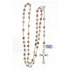 Rosary 6 mm white gold beads 925 silver cross s4