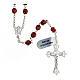 Rosary 925 silver red gold glass beads 6 mm s1