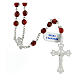 Rosary 925 silver red gold glass beads 6 mm s2