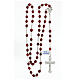 Rosary 925 silver red gold glass beads 6 mm s4