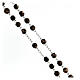 Chapelet perles verre noir or 6 mm croix argent 925 s3