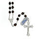 Glass rosary black and gold beads 6 mm 925 silver cross s1