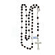 Glass rosary black and gold beads 6 mm 925 silver cross s4