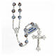 Rosary with beads in sky blue and gold glass 6 mm 925 silver s1