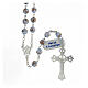 Rosary with beads in sky blue and gold glass 6 mm 925 silver s2