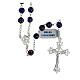 Rosary with beads in blue and gold glass 6 mm 925 silver s1