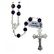 Rosary with beads in blue and gold glass 6 mm 925 silver s2