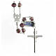 Rosary with beads in purple glass 6 mm 925 silver s2
