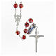 Rosary with beads in red glass 6 mm 925 silver s2