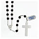 Rosary 925 silver glass beads 6x6 mm sandblasted black s2