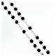 Rosary 925 silver glass beads 6x6 mm sandblasted black s3