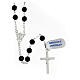 925 silver rosary black crystal beads 6 mm modern cross s2