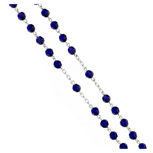 925 silver rosary with faceted royal blue crystal beads 6 mm 3