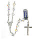 White crystal rosary 6 mm beads 925 silver crucifix s1