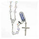 White crystal rosary 6 mm beads 925 silver crucifix s2