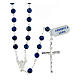 925 silver rosary beads lapis lazuli beads 6 mm tubular cross s1