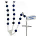925 silver rosary beads lapis lazuli beads 6 mm tubular cross s2