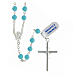 925 silver rosary with turquoise beads, hard stone 6 mm with Mary centerpiece s2