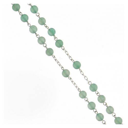 Rosary with beads in green aventurine 6 mm 925 silver 3