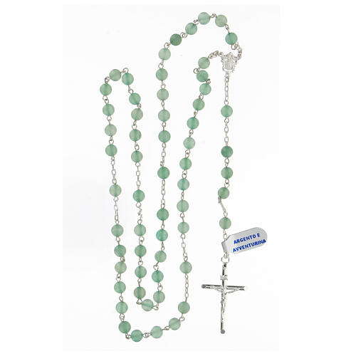 Rosary with beads in green aventurine 6 mm 925 silver 4