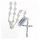 Rose quartz rosary 6 mm beads tubular cross 925 silver s1