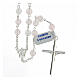 Rose quartz rosary 6 mm beads tubular cross 925 silver s2