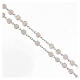 Rose quartz rosary 6 mm beads tubular cross 925 silver s3
