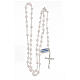 Rose quartz rosary 6 mm beads tubular cross 925 silver s4