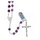 Rosary with spherical beads in violet amethyst 6 mm 925 silver s1