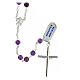 Rosary with spherical beads in violet amethyst 6 mm 925 silver s2