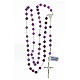 Rosary with spherical beads in violet amethyst 6 mm 925 silver s4