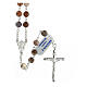 Rosary with Botswana agate 6 mm beads 925 silver tubular cross s1