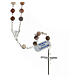 Rosary with Botswana agate 6 mm beads 925 silver tubular cross s2
