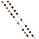 Rosary with Botswana agate 6 mm beads 925 silver tubular cross s3