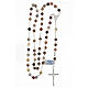 Rosary with Botswana agate 6 mm beads 925 silver tubular cross s4