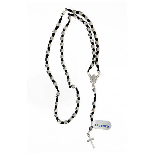 Rosary 925 silver black lanyard hexagonal beads 5 mm with lobster clasp 4