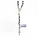 Rosary 925 silver black lanyard hexagonal beads 5 mm with lobster clasp s1