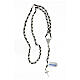 Rosary 925 silver black lanyard hexagonal beads 5 mm with lobster clasp s4