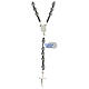 Rosary necklace of 925 silver with hematite beads of 6 mm and Miraculous Medal s2