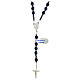 Rosary necklace of 925 silver with blue hematite beads of 6 mm and Miraculous Medal s2