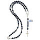 Rosary silver 925 black blue hematite Miraculous Mary 6 mm s4