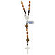 Rosary of 925 silver with oval olivewood beads, crosses with Chi-Rho and Saint Benedict crucifix s2