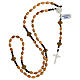 Rosary of 925 silver with oval olivewood beads, crosses with Chi-Rho and Saint Benedict crucifix s4