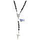Rosary of 925 silver and black crystal, 4 mm beads and Miraculous Medal s2