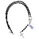 Rosary of 925 silver and black crystal, 4 mm beads and Miraculous Medal s4