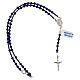 Rosary of 925 silver with Miraculous Medal, 4x3 mm blue crystal beads and black hematite s4
