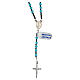 Rosary of 925 silver with 4x3 mm light blue crystal and black hematite beads, Miraculous Medal s1