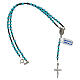 Rosary of 925 silver with 4x3 mm light blue crystal and black hematite beads, Miraculous Medal s4