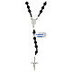Rosary of 925 silver with black and grey hematite beads and Miraculous Medal s2