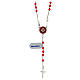 Rosary of 925 silver with 4 mm red strass and Maltese cross s1